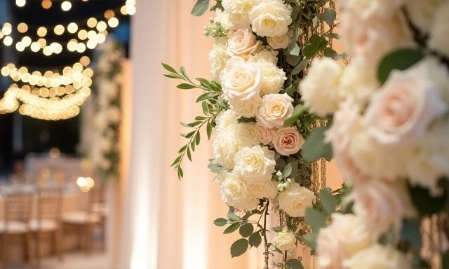 Decoración floral exquisita para una boda elegante